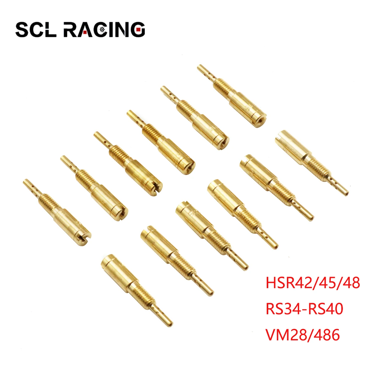 Scl Racing 12Pcs Sub-Iniettori Pilot Jets Slow Jet Per Mikuni Carburatore Hs40 Hsr42/45/48 Rs34-Rs40 Tm33 Tm36 Tm40 Vm28/486