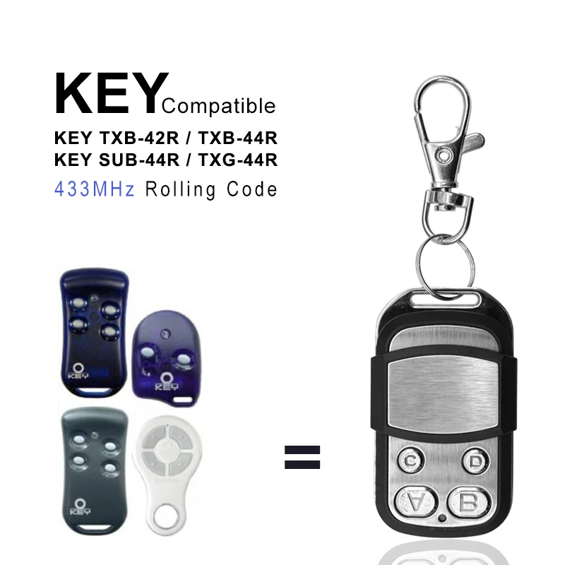 Chiave Telecomando Per Porta Del Garage 433Mhz Rolling Code Compatibile Chiave Txb-42R Txb-44R Txg-44R Sub-44R Per Apricancello Barriera Per Garage