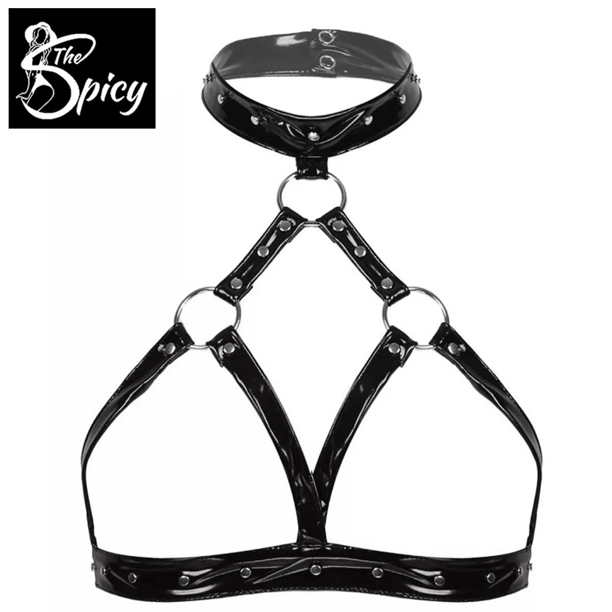 Imballaggio Ecologico Del Reggiseno Regolabile In Ecopelle Aperto Sexy Da Ragazza Piccante