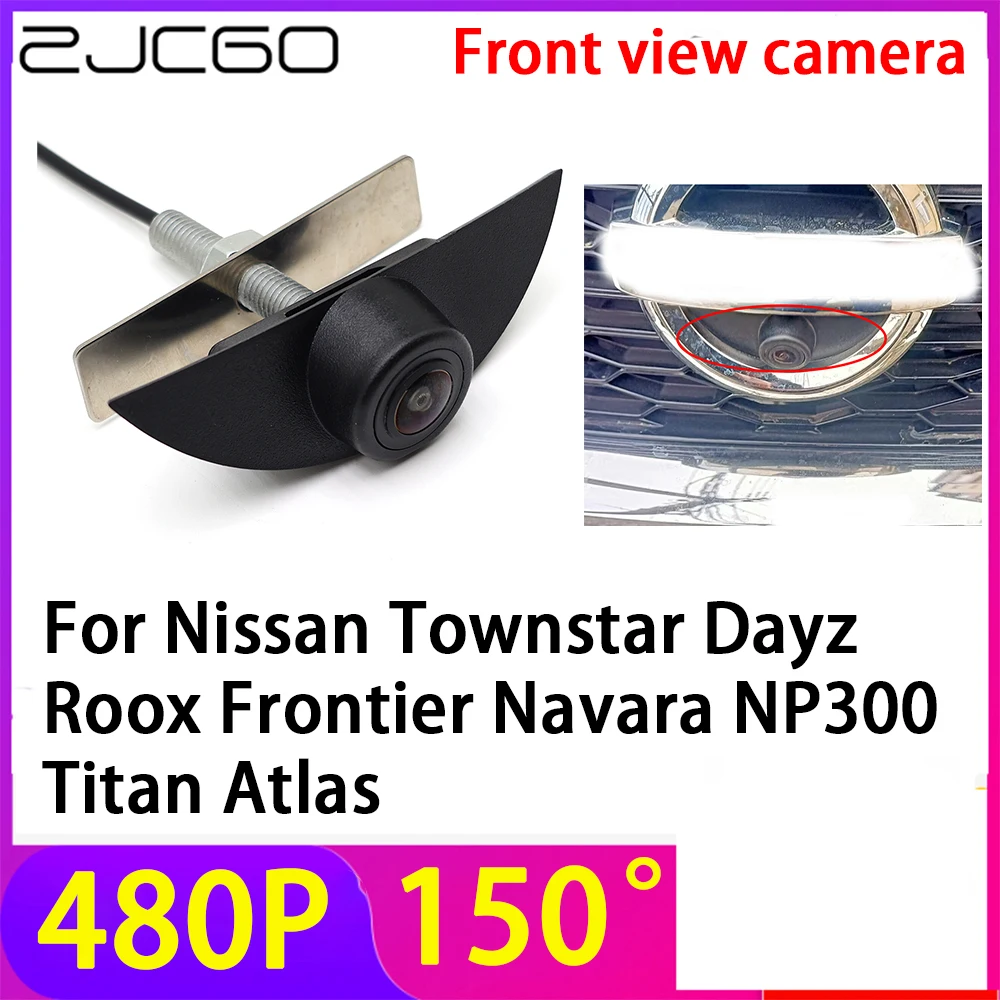 Zjcgo 480P 150 ° Logo Car Parking Front View Camera Impermeabile Per Nissan Townstar Dayz Roox Frontier Navara Np300 Titan Atlas