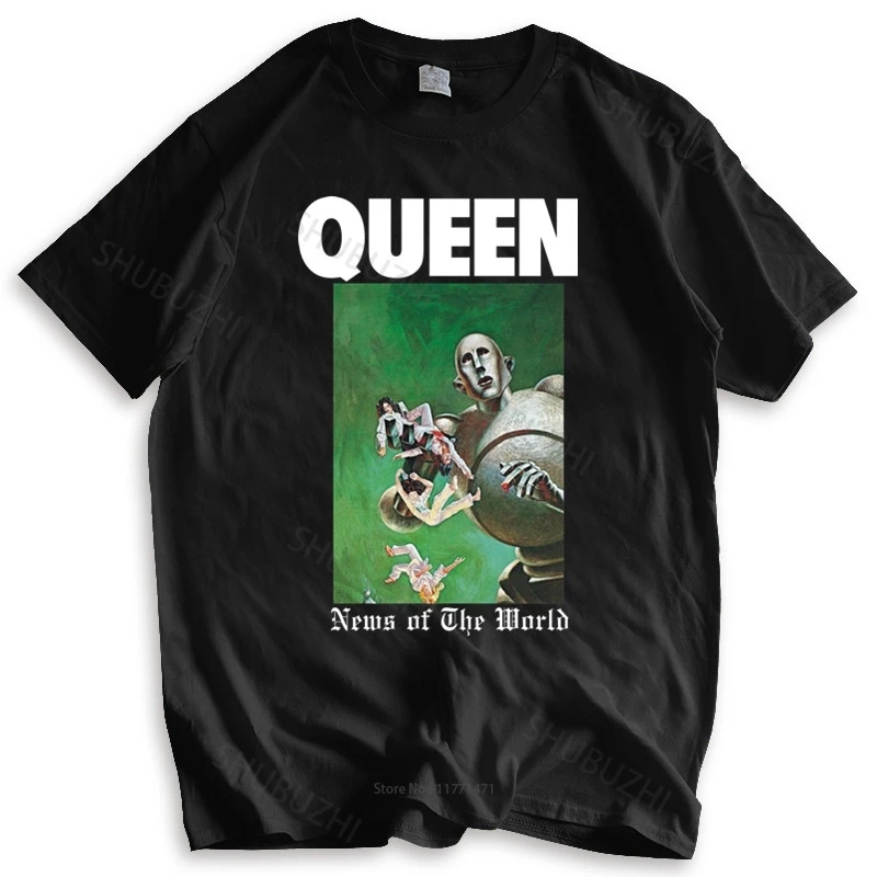 Maglietta Di Marca Di Moda Mens Loose News Of The World Anni '70 Rock Queen S-3Xl Color White Tees Maglietta Da Uomo Maglietta Di Cotone Per Ragazzi