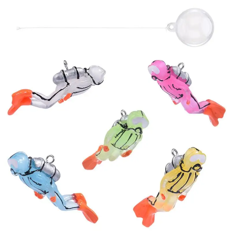 Decorazioni Per Acquari Diver Glow-In-The-Dark Fish Tank Diver Decoration Small Fish Tank Decor Underwater World Small Floating