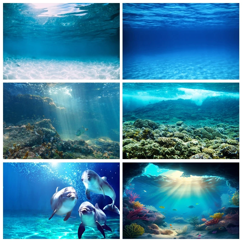 Underwater World Photography Fondali Ocean Undersea Fondale Fish Coral Aquarium Fish Tank Baby Portrait Background Photo Studio
