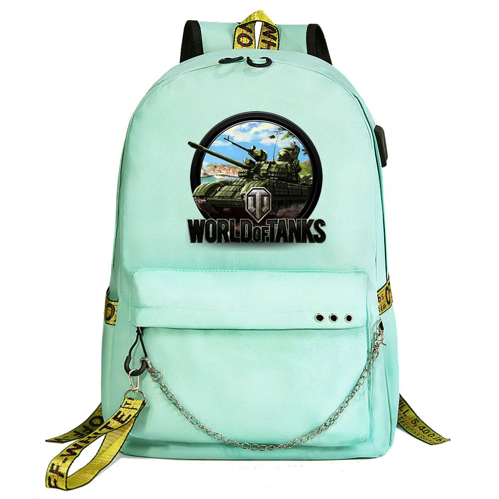 Game World Of Tanks Backpack Students School Bag Women Men Causal Travel Laptop Backpack With Charging Usb Teenager