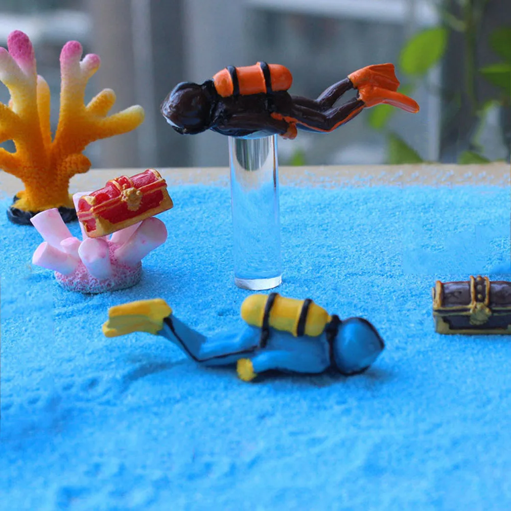 Mondo Subacqueo Miniature Fish Tank Decor Sea Explorer Toy Ornament Modello 3D Micro Landscape Action Figurine Subacquei