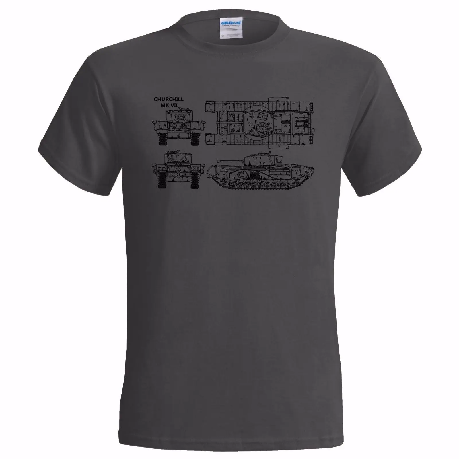 2019 Summer Styl Tops Tee Shirt Per Uomo Aaron Vii (A22) Tank Blueprint Maglietta Da Uomo Thunder War World Tanks Ofo-Neck Top Tee