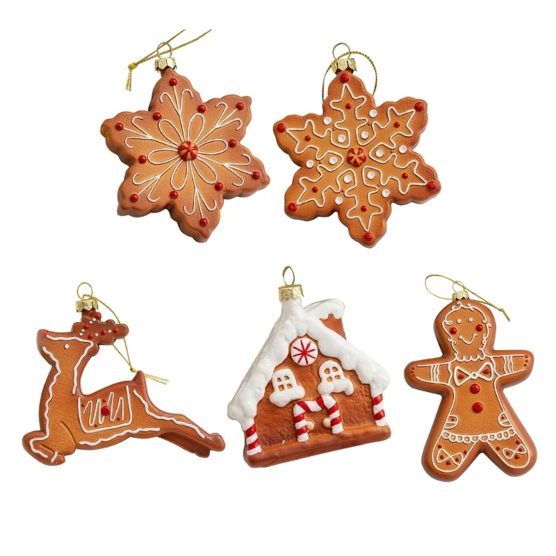 Adorabile Gingerbread Man House Hanging Ornament Resina Decorazione Dell'Albero Di Natale Per Xmastree E Holiday Party Gingerbread House