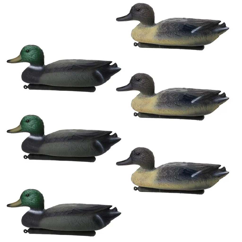 6 Pz Pesca Caccia Maschio Anatra Esca Caccia Esca Con Chiglia Ponderata Uccello Flyer Decorazione Del Giardino Prato Ornamentale Ografica