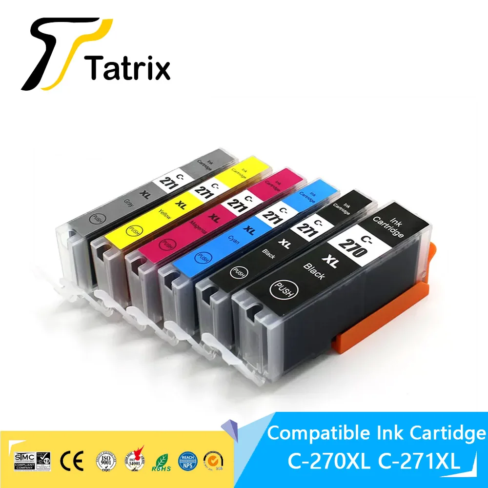 Tatrix Per Canon 270 271 Pgi 270Xl Cli 271Xl Inchiostro Compatibile Cartrdige Per Stampante Canon Pixma Mg7720 Pixma Ts8020/902
