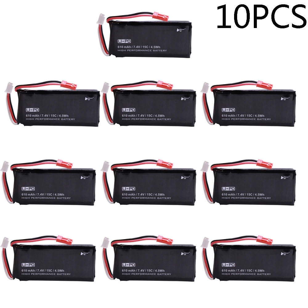 7.4V 610Mah Batteria Per Hubsan X4 H502S H502E Rc Quadcopter Pezzi Di Ricambio 7.4V Batteria Per H502-16 Hubsan X4 Fpv Rc Drone 10Pcs