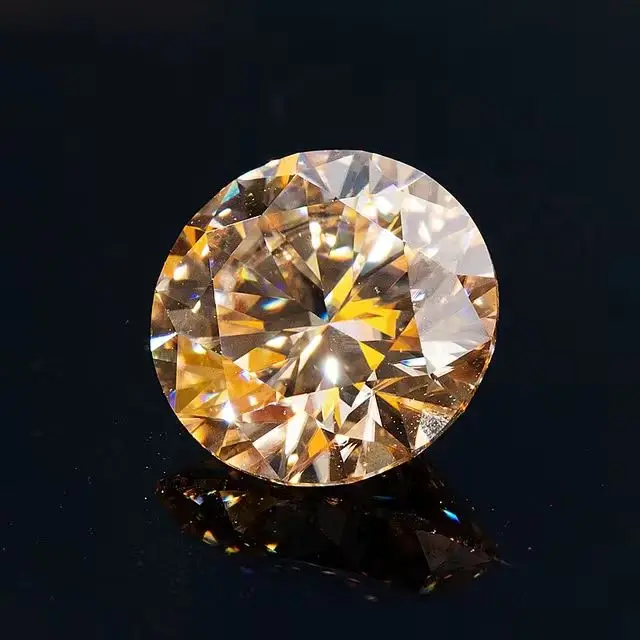 3.0-15.0Mm Moissanite Factory 100% Colore Naturale Moissanite Certificato Gra Champagne Taglio Rotondo Moissanite Pietra Preziosa Sciolta