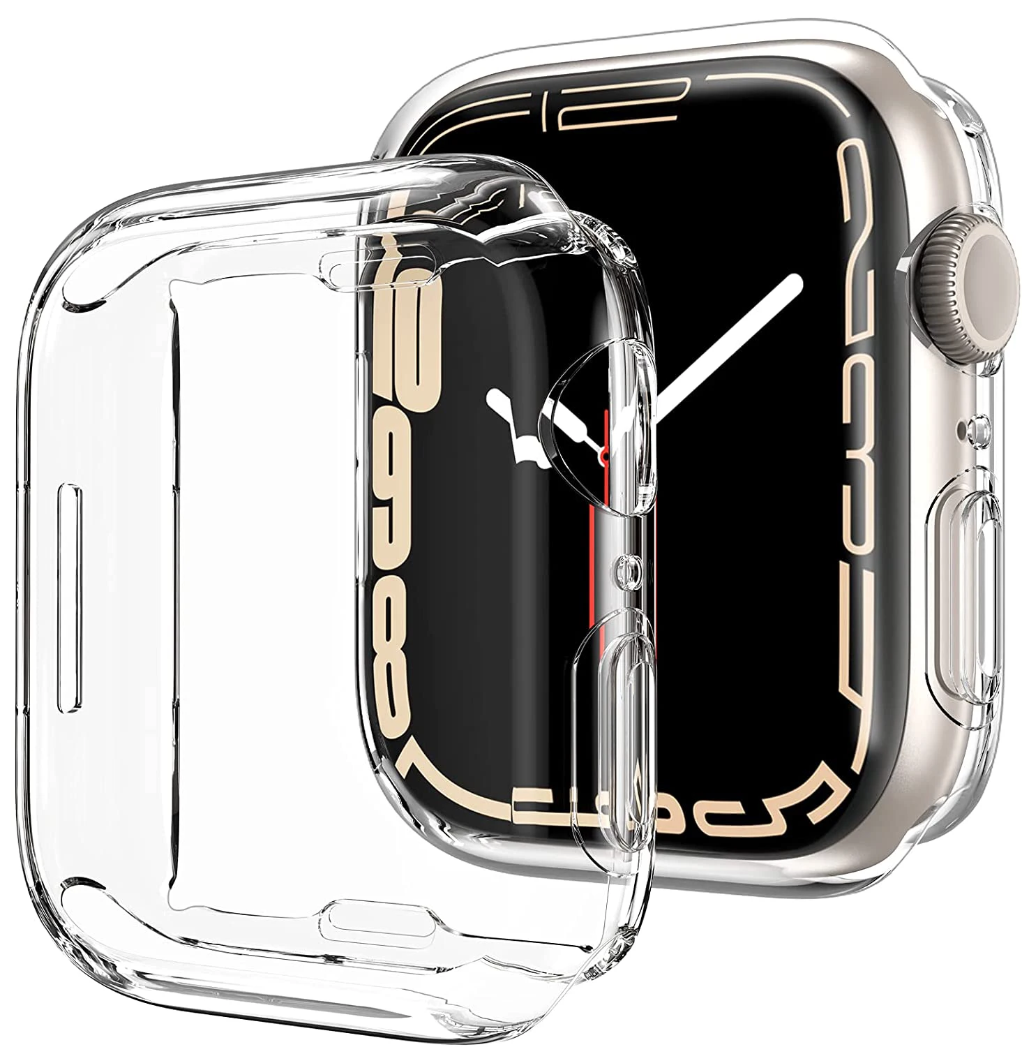 Custodia Protettiva Per Apple Watch Series 7 41Mm 45Mm, Custodia Protettiva Per Paraurti In Tpu Morbido Per Accessori Iwatch Series 7