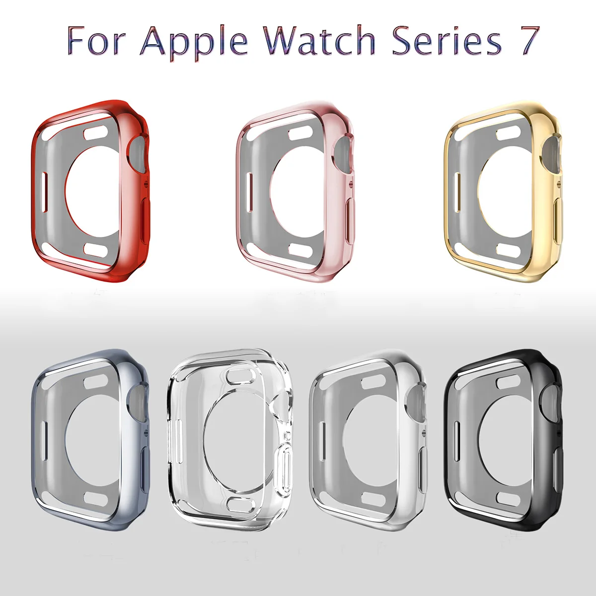 Custodia In Tpu Per Apple Watch Case Series 7 41Mm 45Mm Iwatch Bumper Case Telaio Protettivo Antiurto Per Iwatch 7 Cover