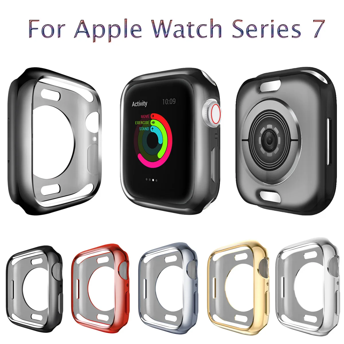 Custodia Morbida In Tpu Per Apple Watch Series 7 41Mm 45Mm Iwatch Copertura Paraurti Cornice Protettiva Antiurto Per Iwatch 7 Senza Guscio Dello Scher