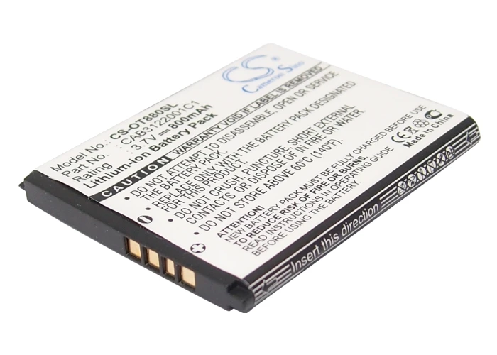800Mah Cab3120000C1 Btr875B Batteria Per T-Mobile Sparq Ii Sparq 2 875 One Touch 875 One Touch 875T