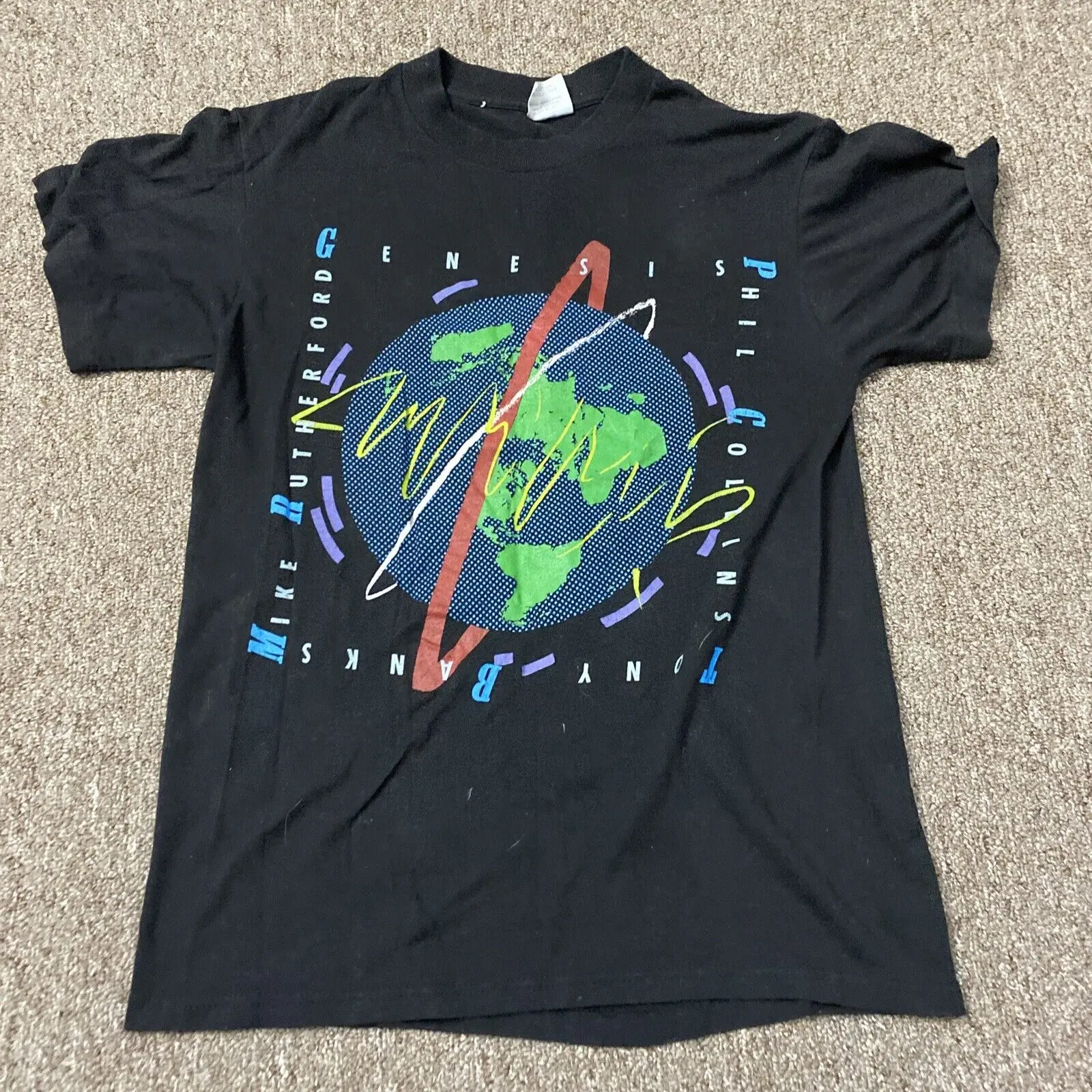 Maglietta Da Concerto Vintage "Genesis" Invisibile Touch Tour 1987 Med Youth Usa