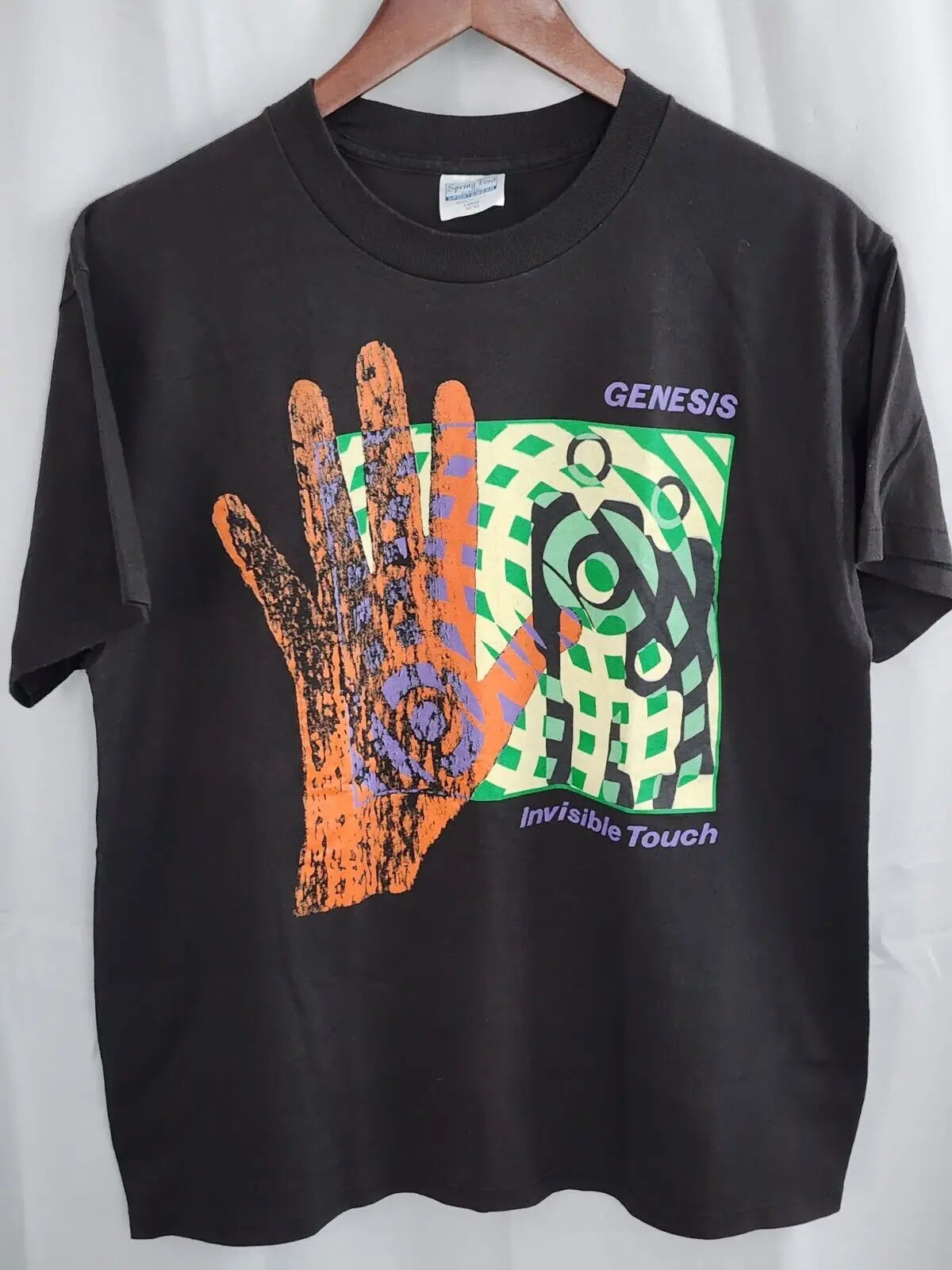 Maglietta Vintage Genesis 1987 Invisibile Touch Tour Concert 50/50 Taglia L