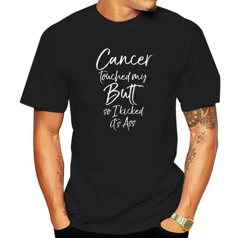 Cancro Al Colon Divertente Cancro Ha Sfiorato Il Mio Culo Così Ho Preso A Calci Il Culo T-Shirt In Cotone T-Shirt Vintage Speciali Normali