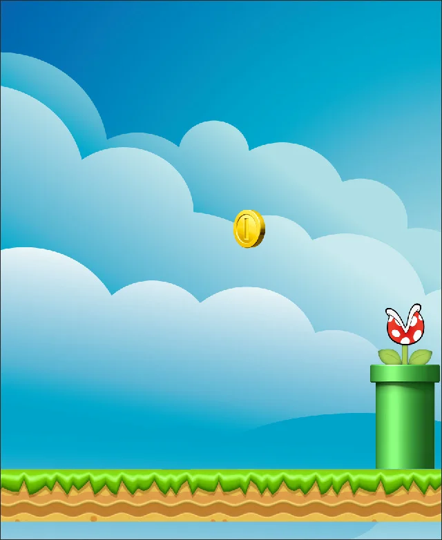 5 X7Ft Blue Sky Piranha Plant Golden Coin Super Bros Custom Photography Sfondi Studio Fondali Vinile 150Cm X 220Cm