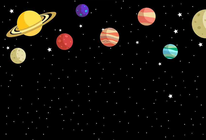 7 X5Ft Dark Space Cielo Stellato Pianeti Satelitte Custom Photo Studio Sfondo Vinile 220Cm X 150Cm