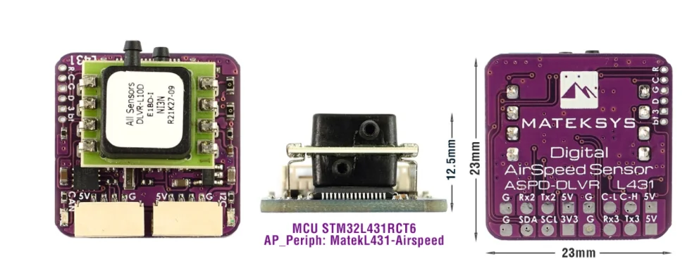 Matek System Digital Flight Speed Sensor Aspd-Dlvr Ardupilot Ap_Perph L431/F405/F303 Can Node 4.5 ~ 5.5V Per Rc Fpv Racing Drone