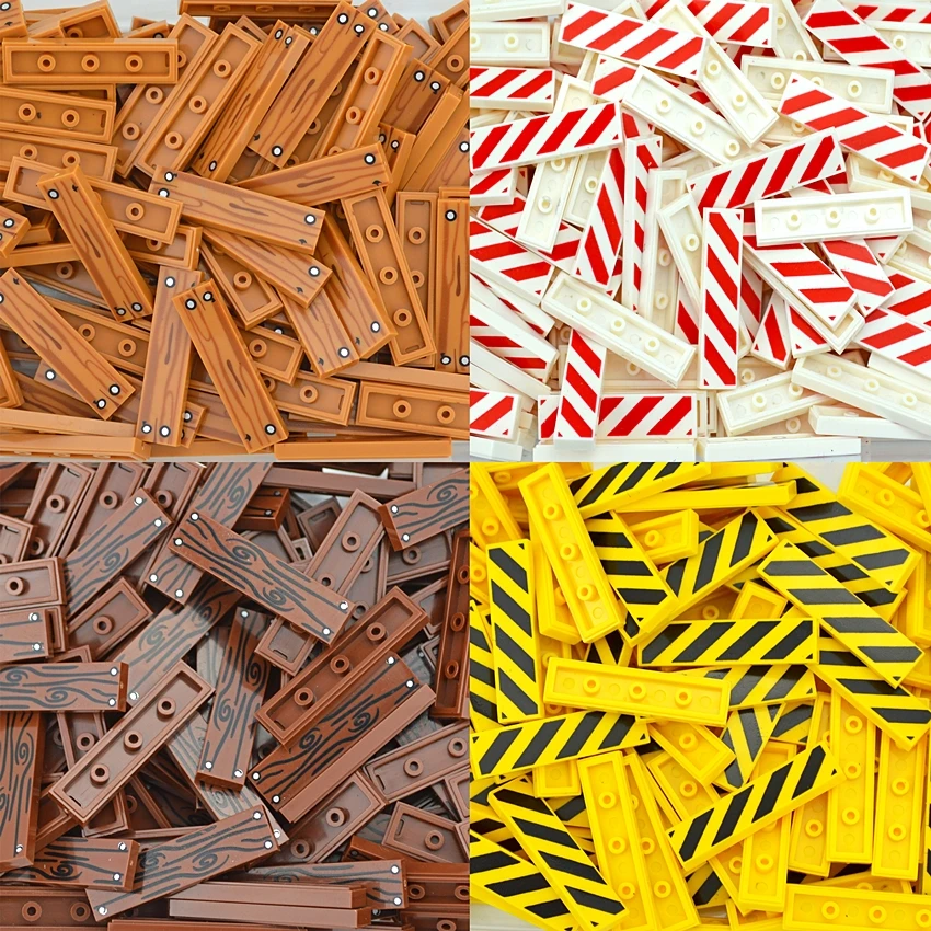 City Floor Small Particle Building Block Accessori 1X4 Smooth Wood Board Flat Bricks House Giocattoli Compatibili Fai Da Te Per Bambini