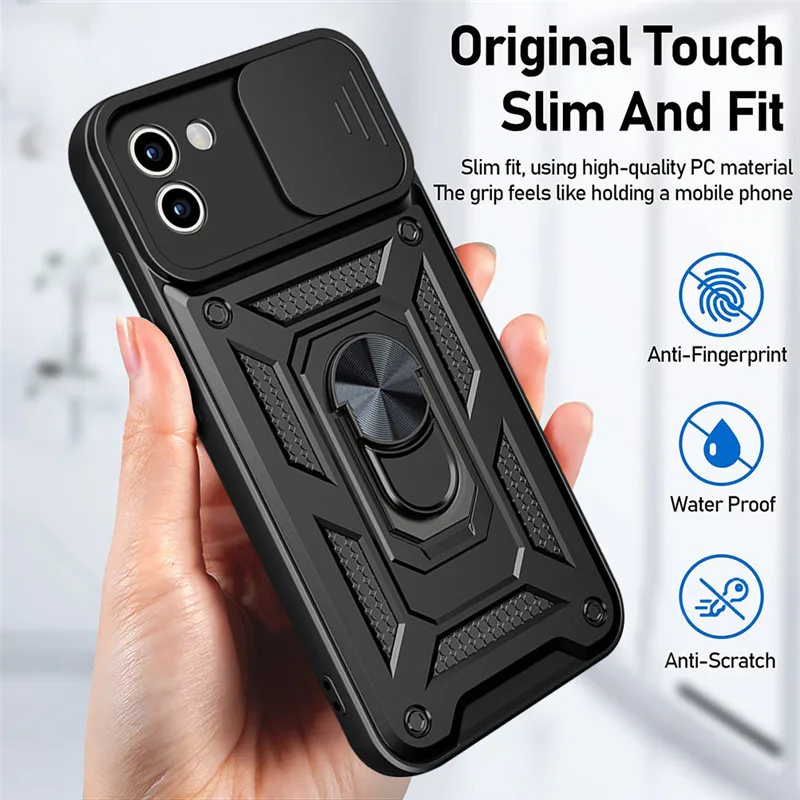 Case For Samsung Galaxy S22Ultra Sliding Window Phone Case S20Fe S21Plus Ultra Military Level Drop-Resistant Protective Cover