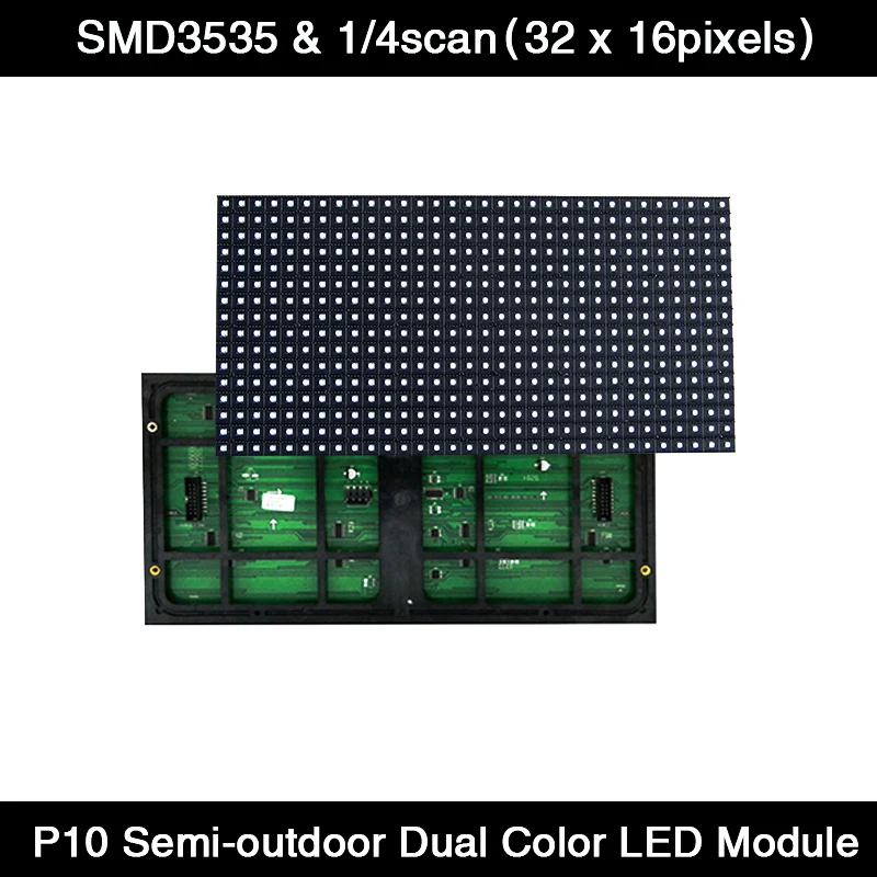 Modulo Display A Led P10 Semi-Esterno Smd3535 Doppio Colore 320*160Mm 32*16 Pixel 1/4Scan Rg Display A Led