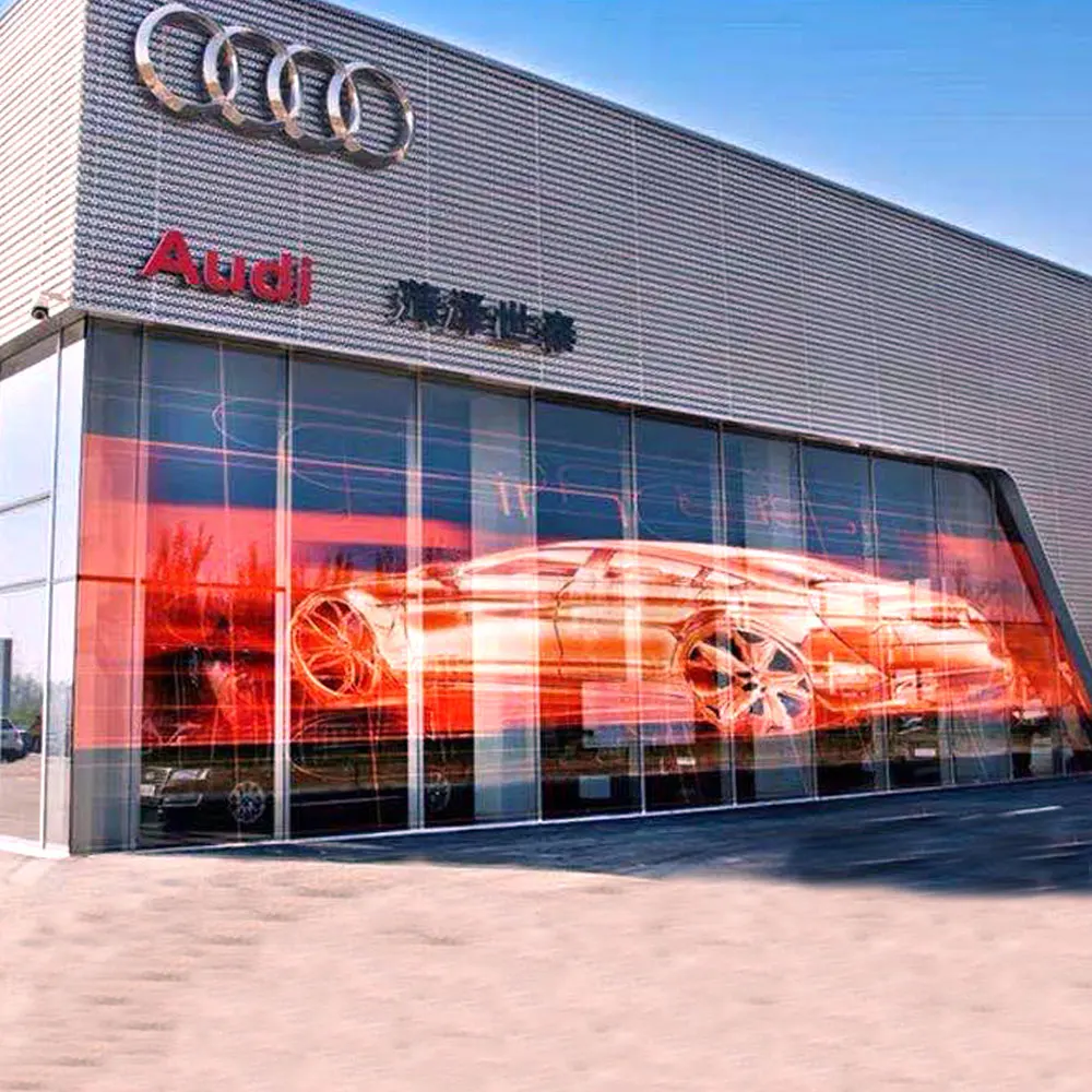 Muen Outdoor P3.91 Schermo Trasparente 3D Stage Intelligent Full Color Interactive Led Glass Display Wall