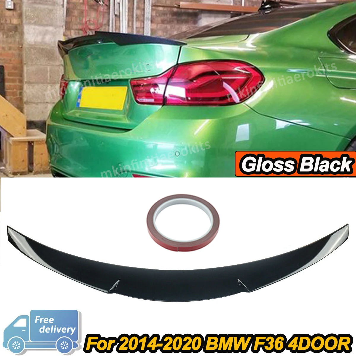 Magickit Per Bmw Serie 4 F36 428I 430I 435I 440I Ala Spoiler Baule Nero Lucido