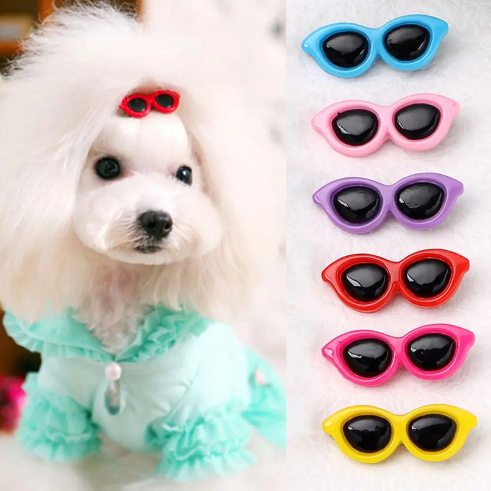 New Pet Lovely Heart Sunglasses Hairpins Pet Dog Bows Hair Clips For Puppy Dogs Cat Yorkie Teddy Pet Hair Decor Pet Supplies