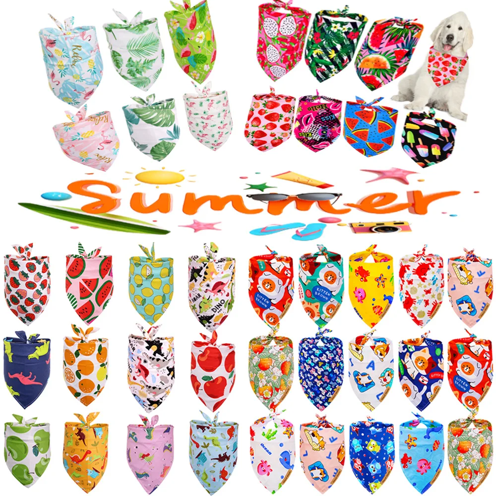 30Ps Bulk Summer Bandane Fruit Dog Bandana Sciarpa Per Cani Bavaglini Per Cuccioli Di Cane Di Piccola Taglia Accessori Per Toelettatura Per Cani Di Pi