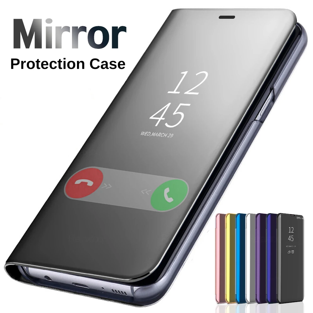 Custodia Smart Mirror Per Samsung Galaxy A12 Stand Book Flip Cover Per Samsung Galaxy A12 A 12 12A Sm-A125F Custodie Coque