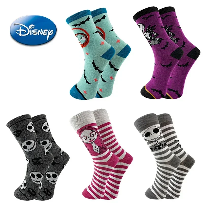 Nightings Before Christmas Cotton Socks Jack Sally Cartoon Figure Human Skeleton Stocking Uomo Donna Adult Winter Warm Cosplay