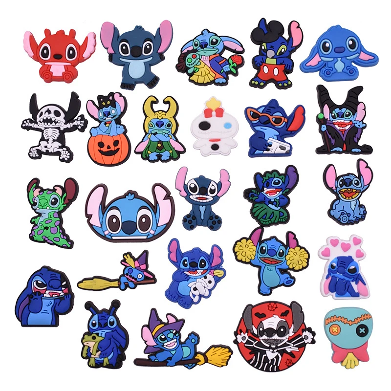 Delicati Disneys Cartoon Shoe Charms Crocs Cute Animal Decoration Buckle Distintivi In Pvc Accessori Per Scarpe Stitch Slipper Decorations