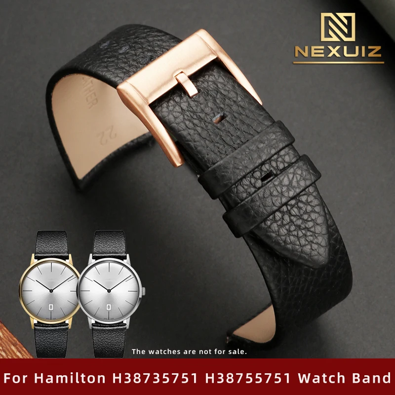 Cinturino In Pelle Di Vitello Con Strato Di Testa Per Hamilton H38455751 H38475751 H38735751/38755751 Cinturino Per Orologio 20Mm 22Mm Bracciale Con I