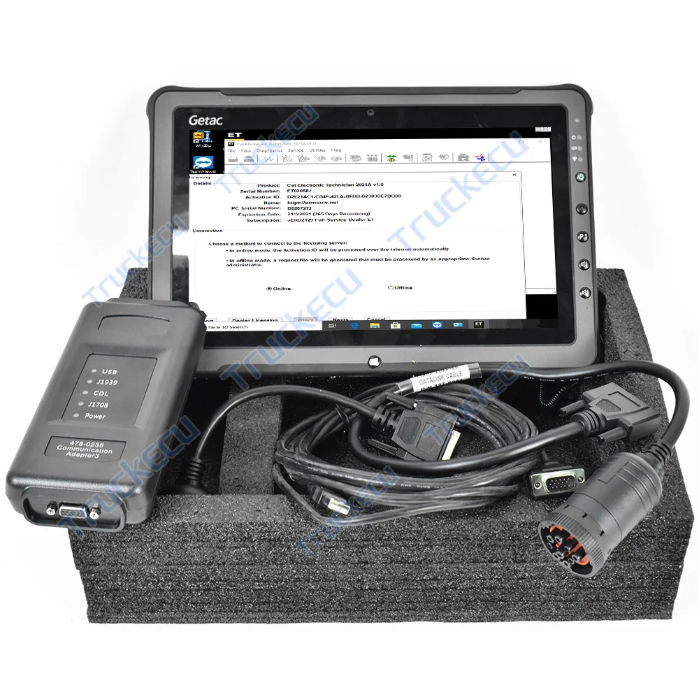 Per Cat Truck Excavator Scanner 478-0235 Adattatore Di Comunicazione Et4 2023A Strumento Tester Diagnostico Per Impieghi Gravosi + Tablet Getac