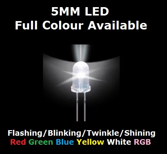 100Pc 5Mm Led Lampeggiante/Lampeggiante/Scintillio/Brillante Rosso Giallo Verde Blu F5 Bead Light Emitting Diode Rgb Cover Trasparente