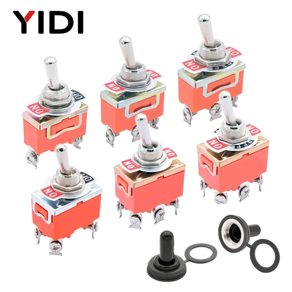 5 Pz Spst Dpdt 250V 15A Interruttore A Levetta 2 3 Posizioni Latching On-Off On-On On On-Off-On E-Ten1322 1021 1122 1221 1321 Cap Impermeabile