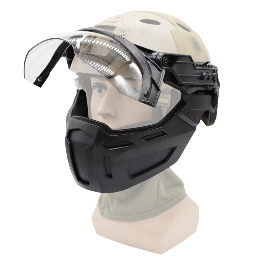 Maschera Tattica Mezza Faccia Per Casco Veloce Militare Softair Paintball Mask Caccia Casco Gear