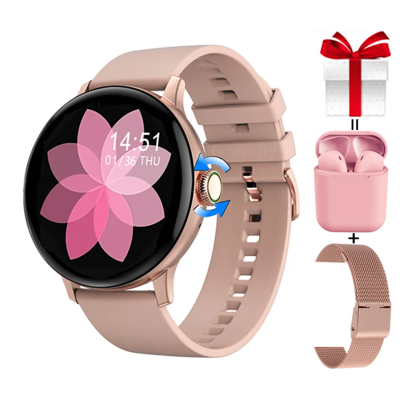 Smart Watch Women Dt2 Pro + Strap + Auricolare Impermeabile Ip68 Manopola Smartwatch Protezione Password Tracker Fitness Femminile Vs Dt88Pro