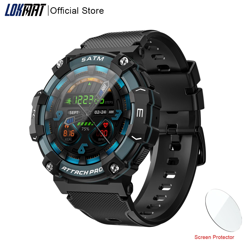 Lokmat Attack 2 Pro Sport Smart Watch Full Round Touch Screen Chiamate Bluetooth Fitness Tracker Smartwatch Cardiofrequenzimetro