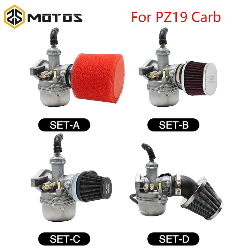 Zs Motos Pz19 Carburatore Starter Per Mikuni Moto Dirt Pit Bike Atv 50Cc-125Cc Motocross Pz19 Carb Con Filtro Dell'Aria