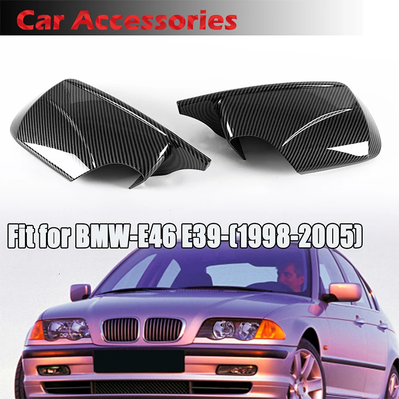 Rhyming Specchietto Retrovisore Copertura Shell Cap Abs Carbon Striation Fiber Nero Lucido Per Bmw Serie 3 E46 98-05 5Serie E39 1996-2003