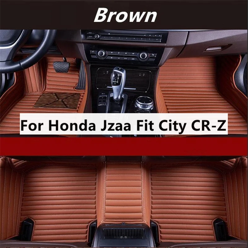 Tappetini Auto Personalizzati A Grana Trasversale Per Honda Jzaa Fit City Cr-Z Crz Foot Coche Accessori Tappeti Auto