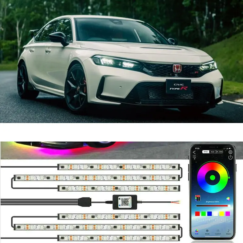App Rgb Voice Control Chassis Lights Per Honda Civic Fn2 Crv Accord Fit Inspire Clarity Crz Crosstour Element Odyssey