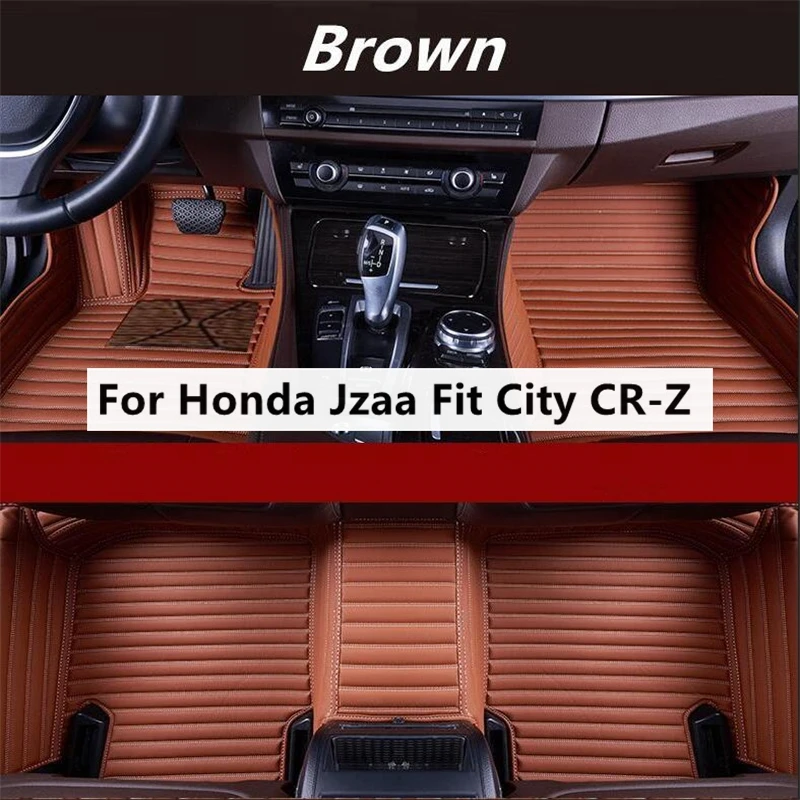 Tappetini Auto Personalizzati A Grana Trasversale Per Honda Jzaa Fit City Cr-Z Crz Foot Coche Accessori Tappeti Auto