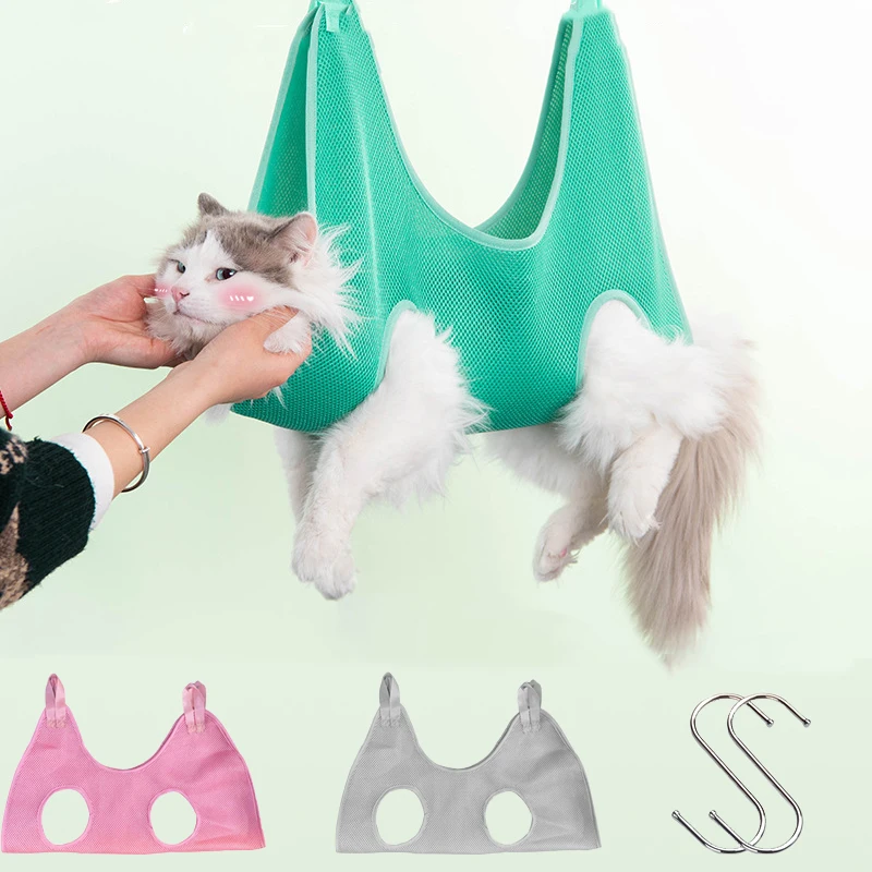 Cat Grooming Nail Cutting Anti Scratch Bite Borsa Fissa Bath Trimming Restraint Bag Pet Beauty Hammock Hanging Pet Supplies