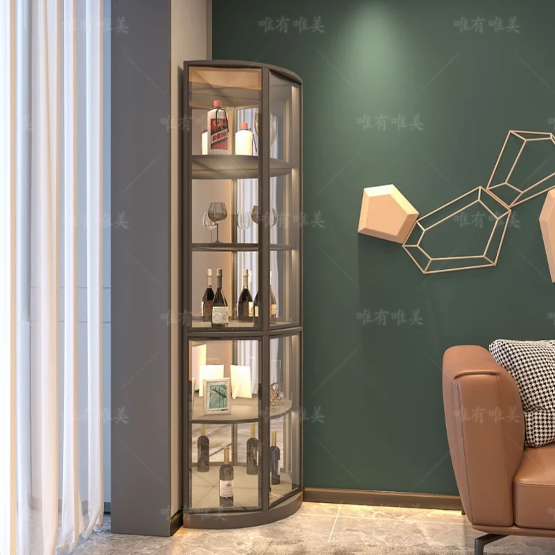 Corner Liquor Wine Cabinet Living Room Wall European Racks Wine Cabinet Display Storage Wall Cabinet Restaurant Furniture Qf50Jg