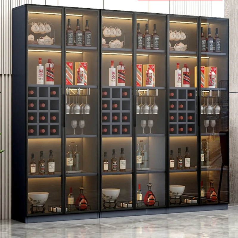 Living Room Display Wine Cabinets Simplicity Glass Wall Luxury Wine Cabinets Storage Modern Meuble Vin Bar Furniture Qf50Jg